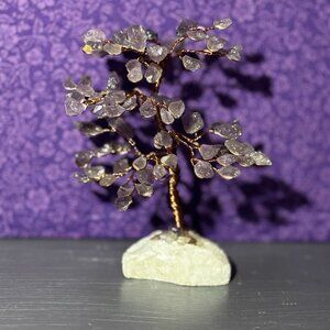 B52 Beautiful purple quartz Copper Tone wire wrapped tree perfect for gifting